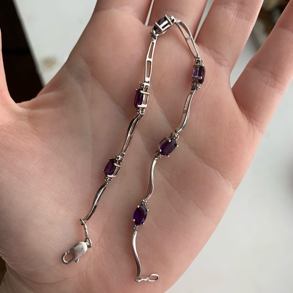 Sterling silver amethyst bracelet - Picture 4 of 4